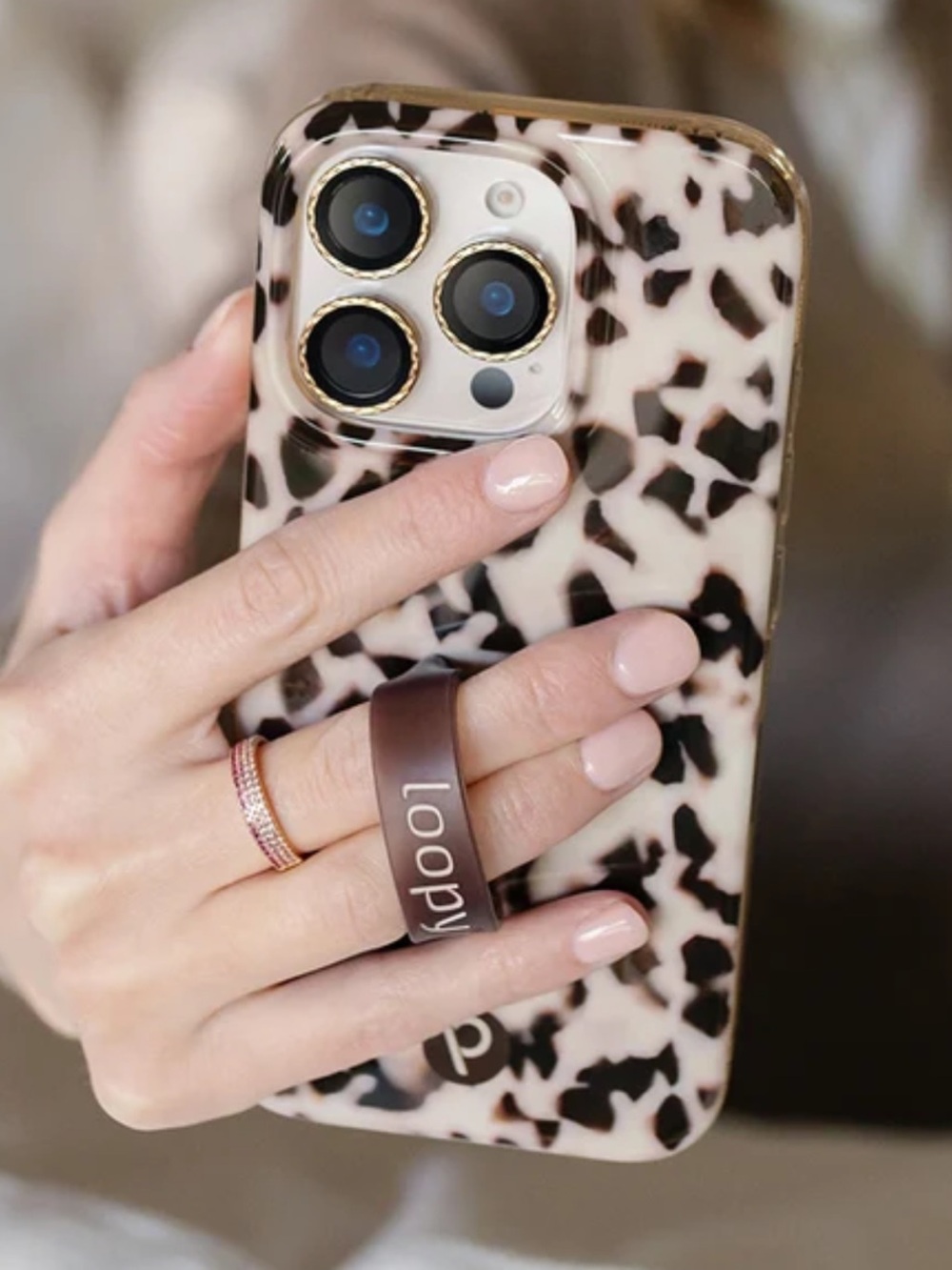 iPhone 13 Pro Max Loopy Blonde Tortoise Print